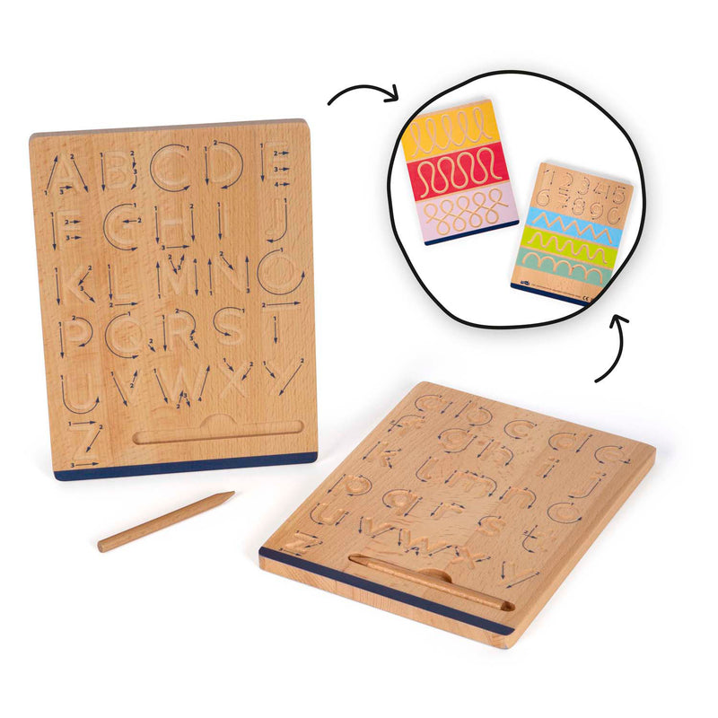 Afbeelding laden in galerijviewer, Small foot - houten schrijfbordset voor schrijftraining