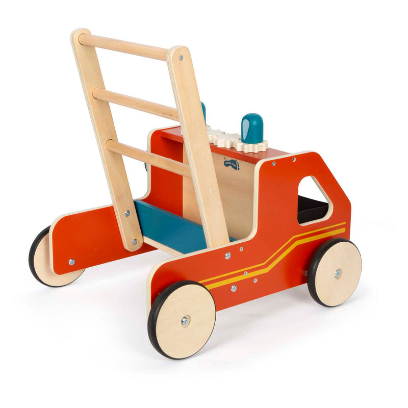 Afbeelding laden in galerijviewer, Small foot - houten loopwagen brandweer