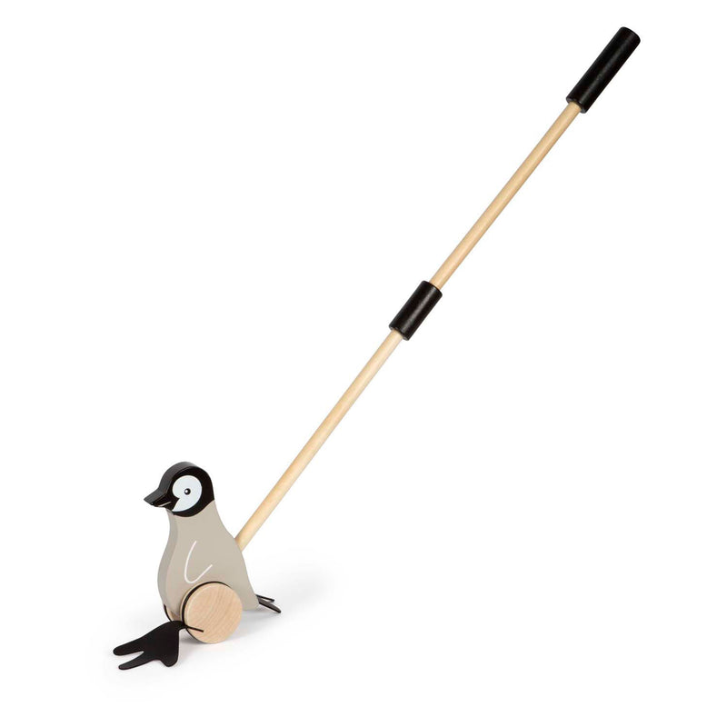 Afbeelding laden in galerijviewer, Small foot - houten duwfiguur penguin