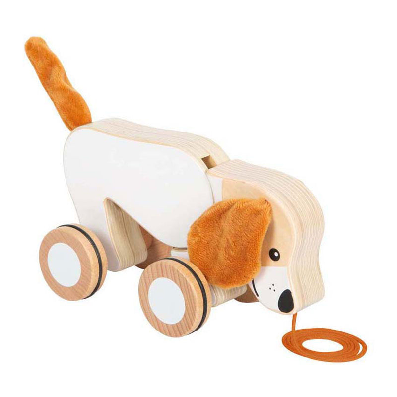 Load image into Gallery viewer, Small foot - houten trekhond met knisperende oren
