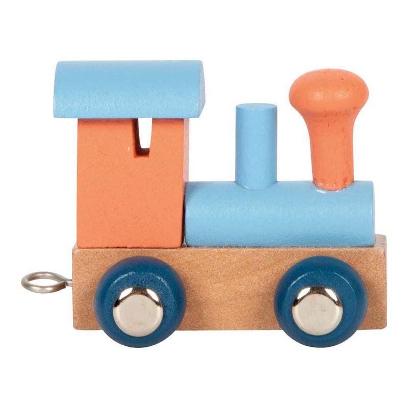 Load image into Gallery viewer, Small foot - houten lettertrein polar - locomotief zalmroze - 12 stuks