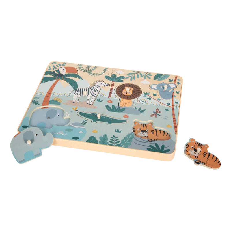 Afbeelding laden in galerijviewer, Small foot - houten dierengeluiden puzzel safari