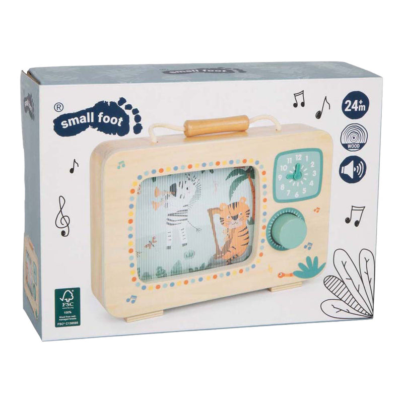Load image into Gallery viewer, Small foot - houten televisie muziekdoos safari fsc
