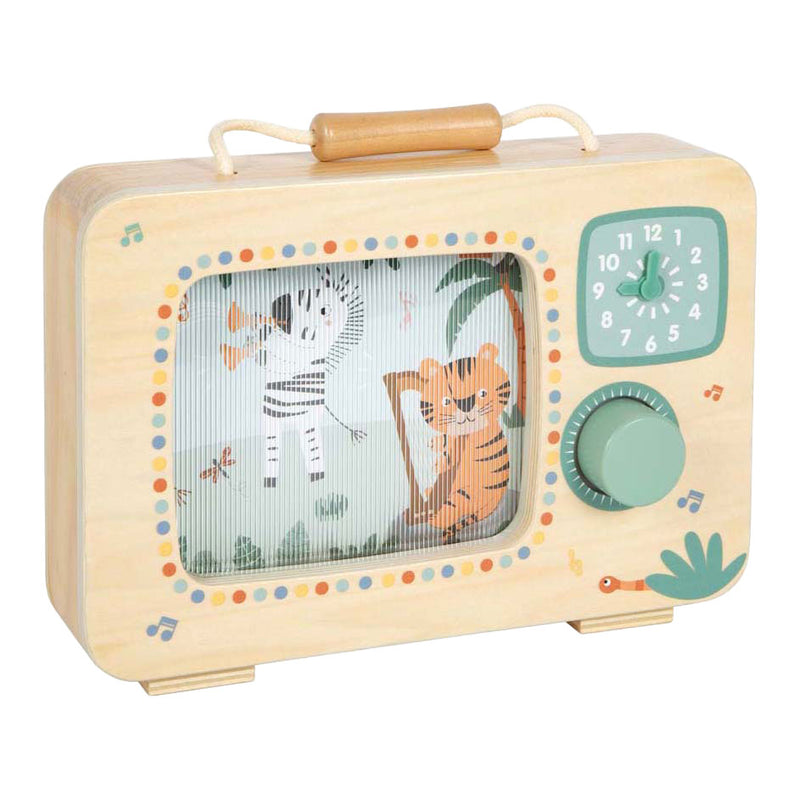 Load image into Gallery viewer, Small foot - houten televisie muziekdoos safari fsc
