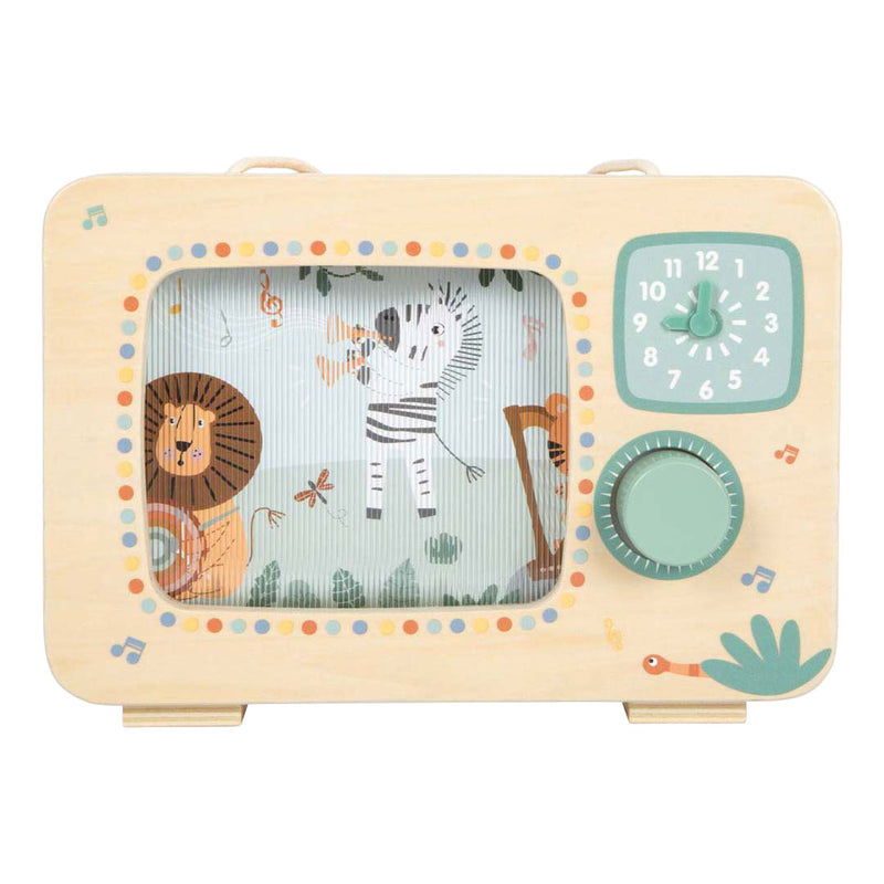 Afbeelding laden in galerijviewer, Small foot - houten televisie muziekdoos safari fsc