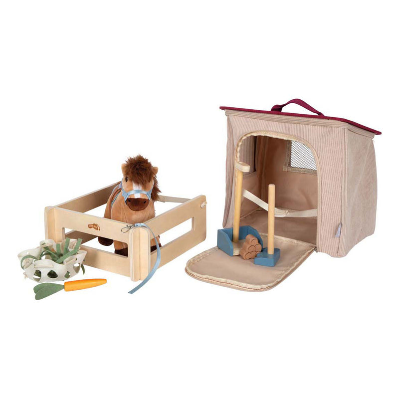 Afbeelding laden in galerijviewer, Small foot - speelset paard met stal en accessoires in tas