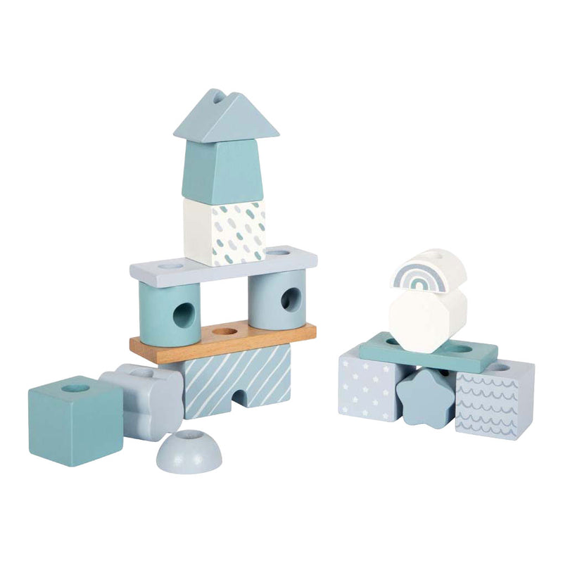 Afbeelding laden in galerijviewer, Small foot - houten stapelhuis blauw - 18dlg.