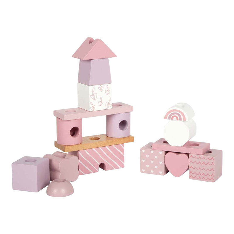 Chargez l'image dans la visionneuse de la galerie, Small foot - houten stapelhuis roze - 18dlg.