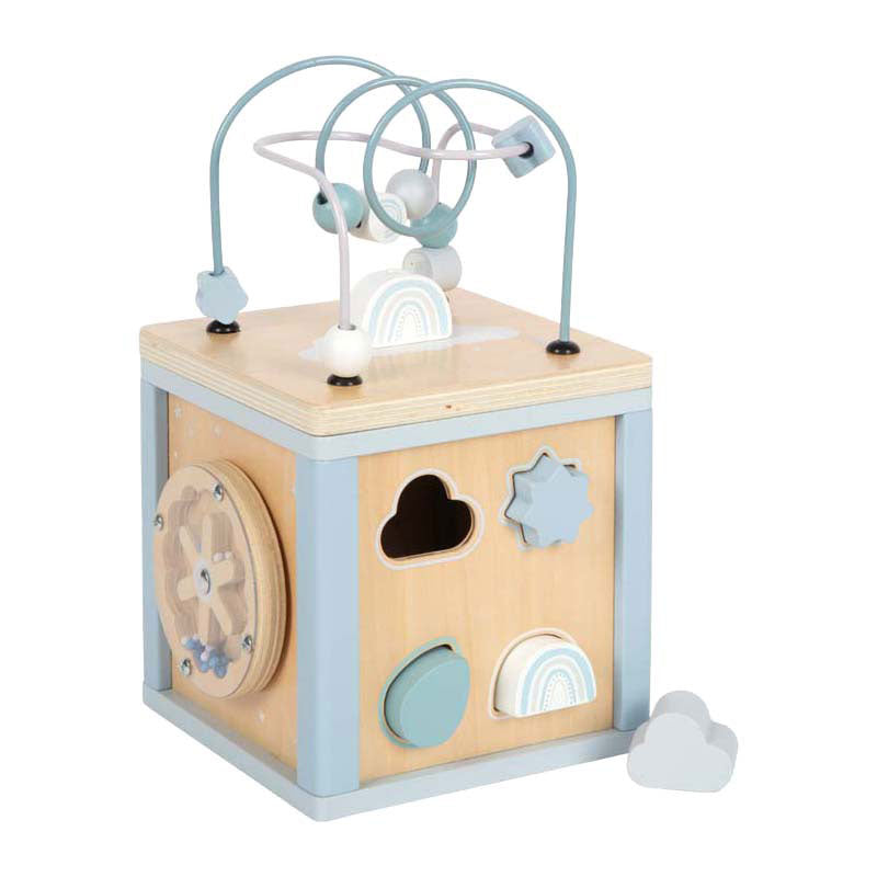 Load image into Gallery viewer, Small foot - houten motor vaardigheden kubus blauw