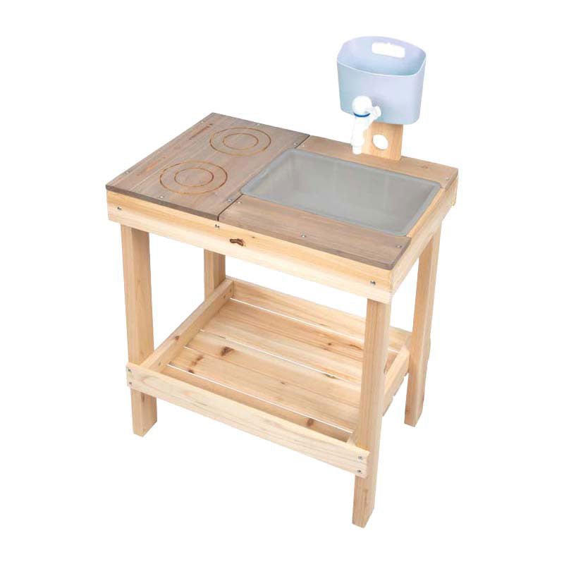 Afbeelding laden in galerijviewer, Small foot houten modderkeuken en speeltafel voor buitenplezier.