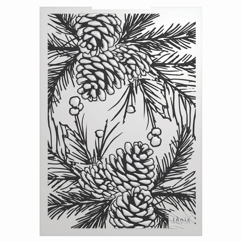Load image into Gallery viewer, Tonic studios • timeless tidings pinecone parade 3d embossing folder