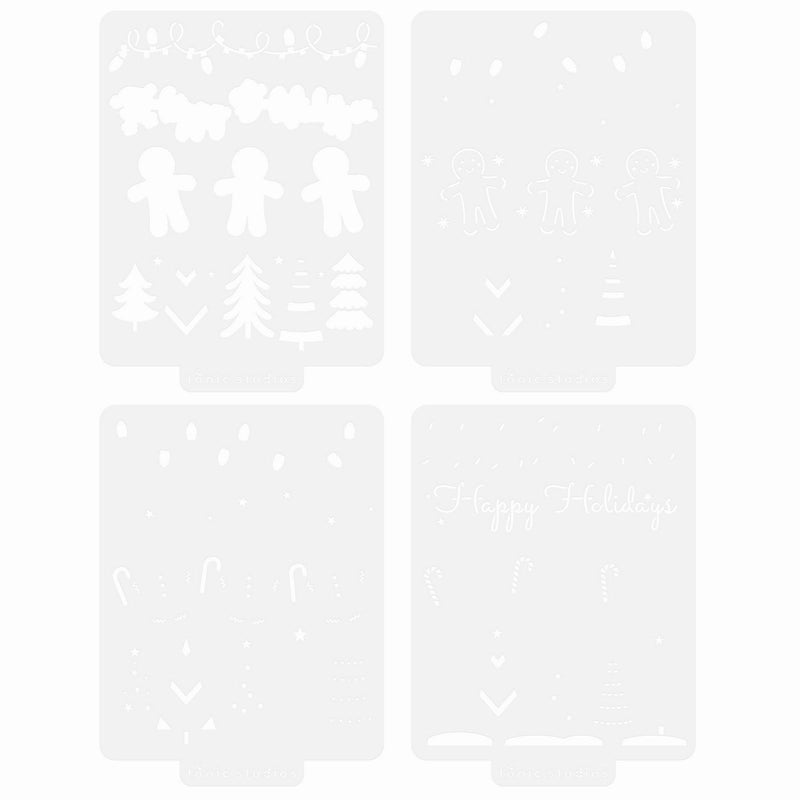Load image into Gallery viewer, Tonic studios • a candy cane christmas stencil set 4pcs
