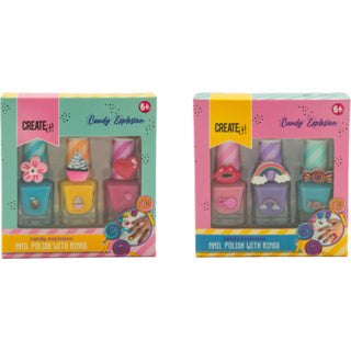 Laden Sie das Bild in Galerie -Viewer, Create it! candy nagellak incl 3 ringen | 6 stuks