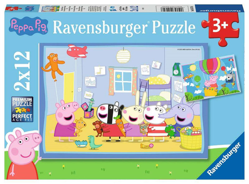 Load image into Gallery viewer, Ravensburger puzzel peppa pig 2x12st