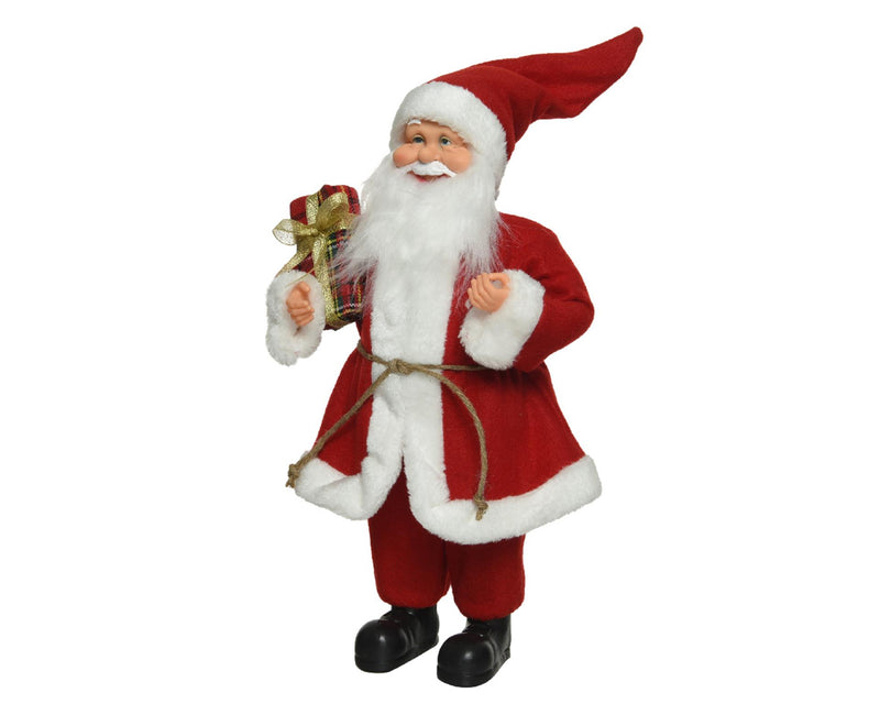 Cargue la imagen en el visor de la galería, Decoris beeld kerstman rood polyester 10x20x30cm