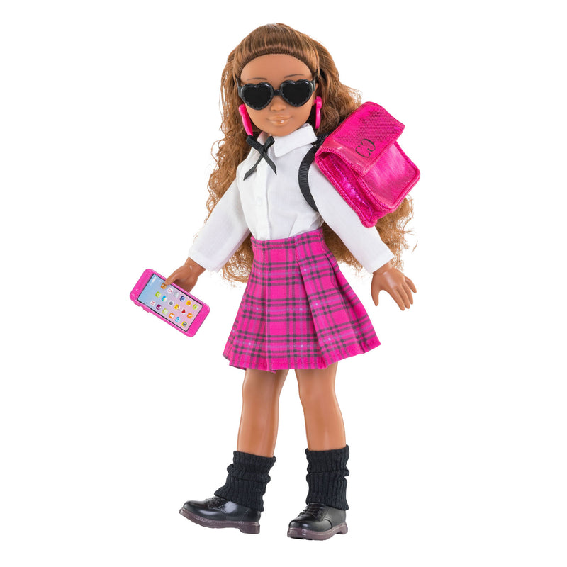 Afbeelding laden in galerijviewer, Corolle girls engelse student poppenkleren - mode accessoires set 28 cm.