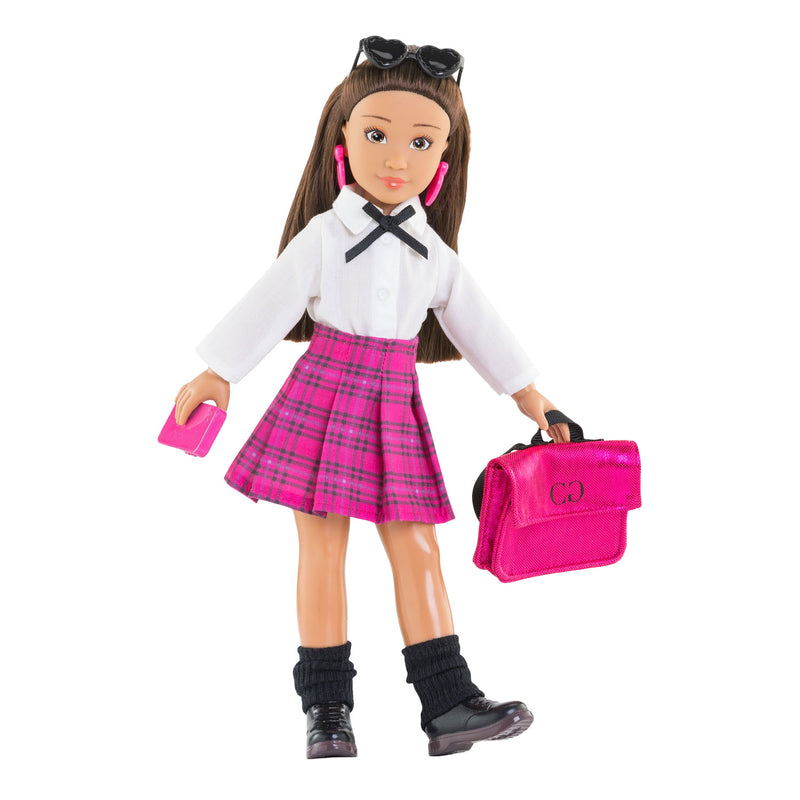 Afbeelding laden in galerijviewer, Corolle girls engelse student poppenkleren - mode accessoires set 28 cm.