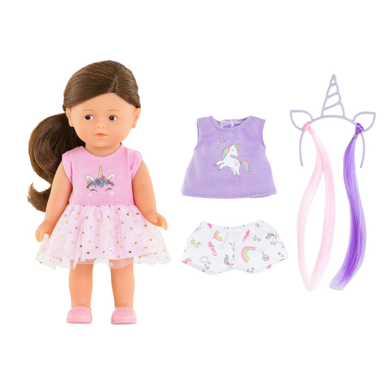 Afbeelding laden in galerijviewer, Corolle pop eenhoorn romy 20cm - mini corolline speelset met accessoires.