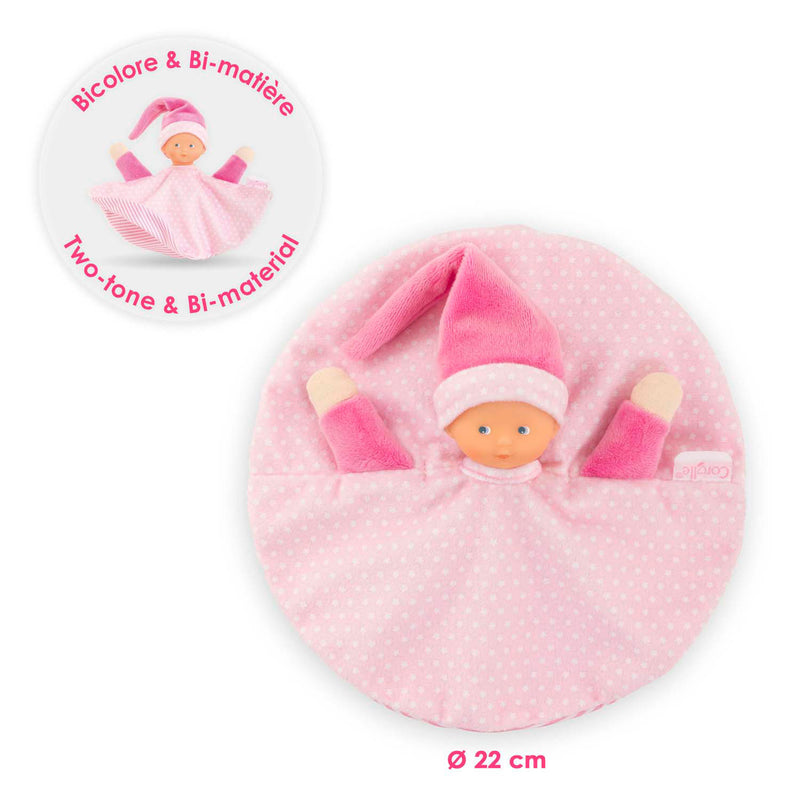 Afbeelding laden in galerijviewer, Corolle knuffeldoek roze - tidoudou babydoekje 17cm voor baby's.