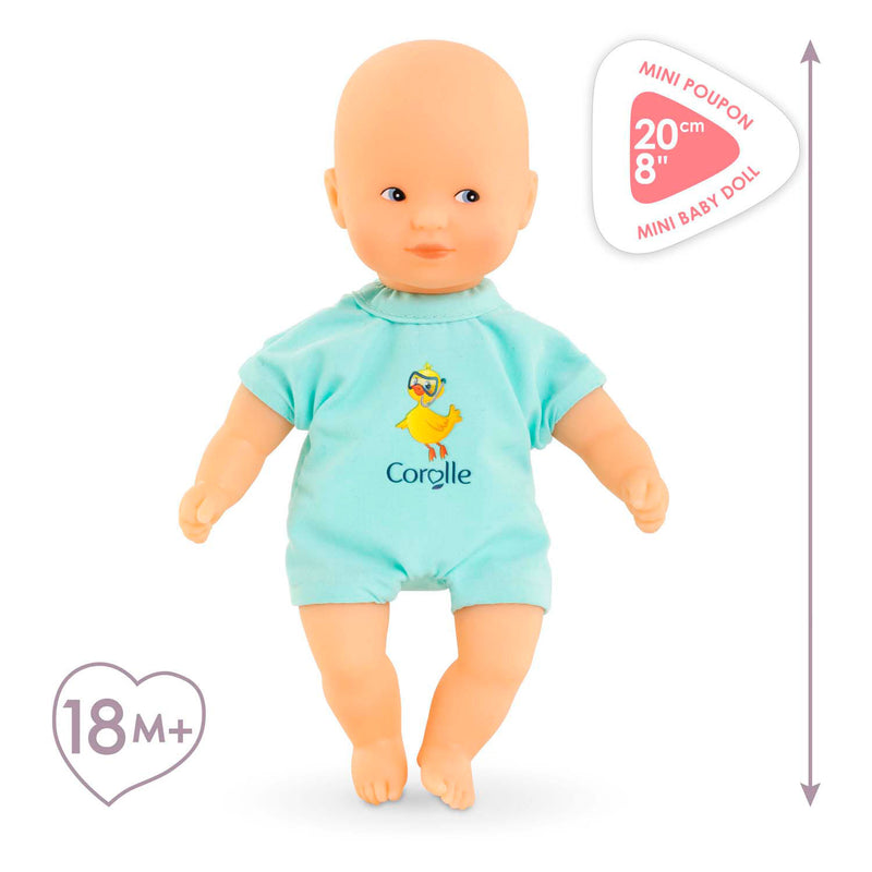 Afbeelding laden in galerijviewer, Corolle mini bad babypop - blauw, 20cm