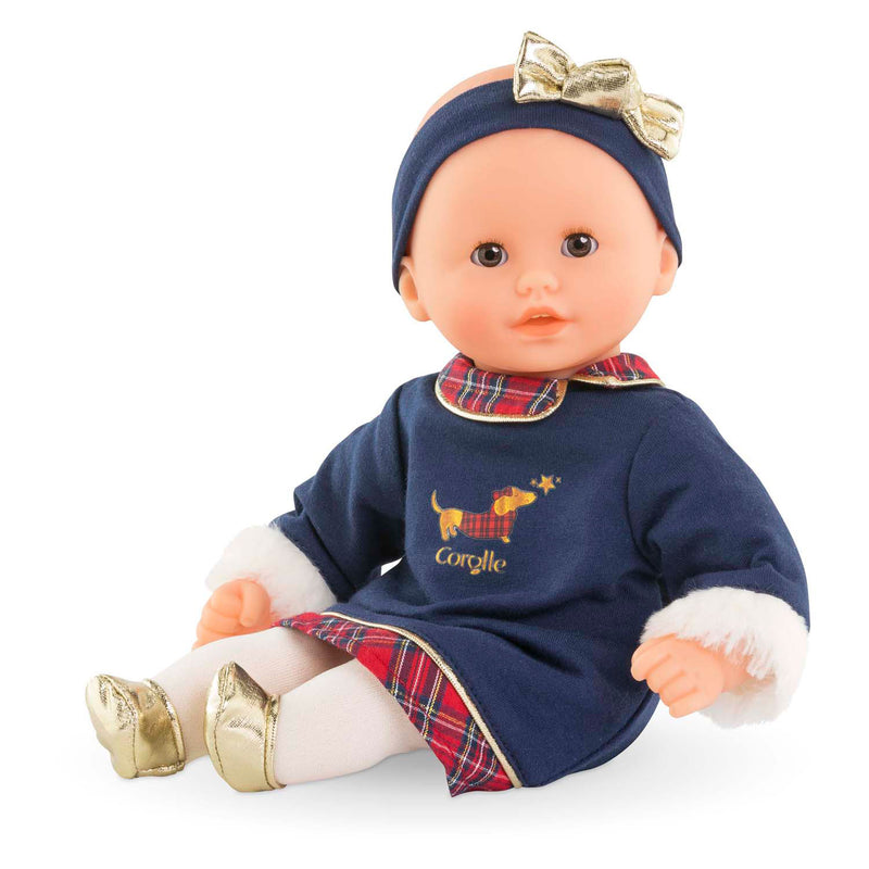 Afbeelding laden in galerijviewer, Corolle babypop calin margaux holidays zachte pop 30cm blauw vanillegeur.