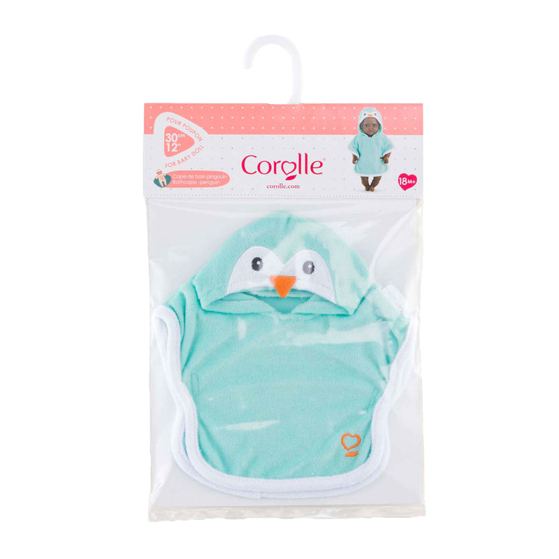 Load image into Gallery viewer, Corolle badcape voor babypop - pinguin, 30cm