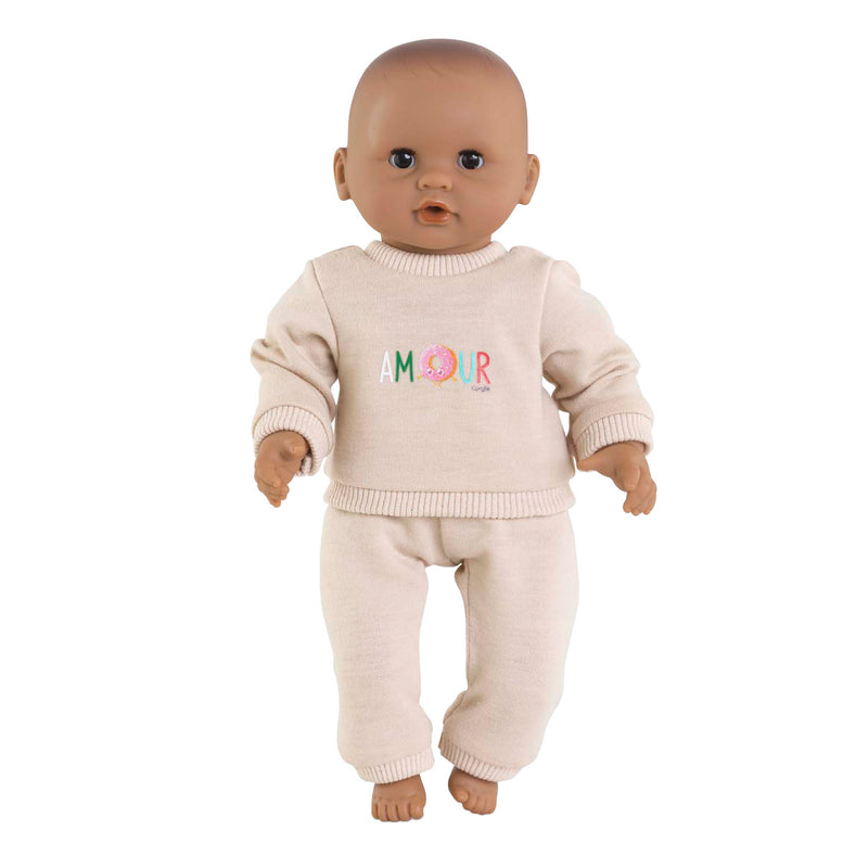 Afbeelding laden in galerijviewer, Corolle poppen trainingspak beige voor babypop 30cm klittenband.