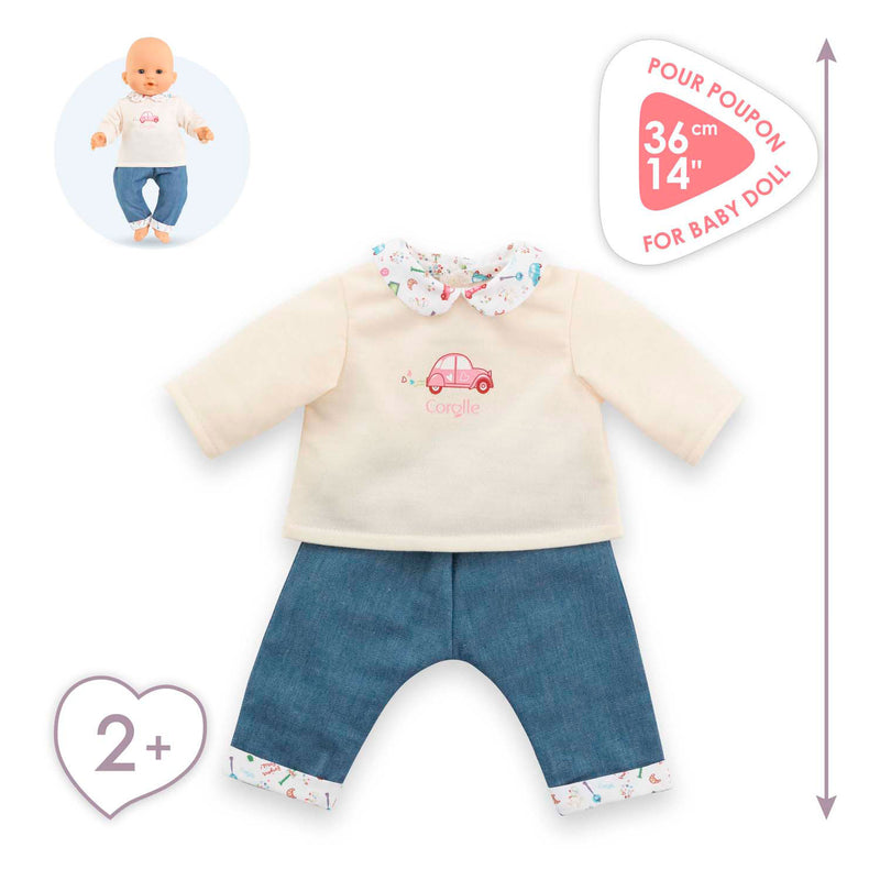 Laden Sie das Bild in Galerie -Viewer, Corolle t-shirt en spijkerbroek voor babypop, 36cm