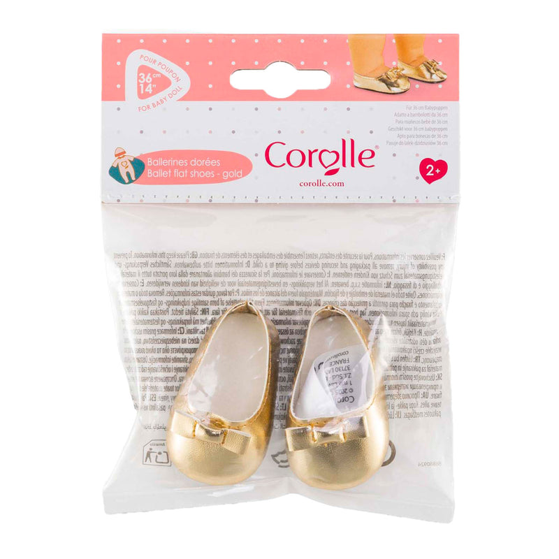 Chargez l'image dans la visionneuse de la galerie, Corolle babypop gouden ballerina schoenen - poppenaccessoire 36cm.