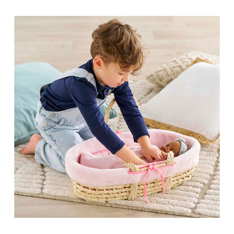 Afbeelding laden in galerijviewer, Corolle gevlochten mandenset set voor babypop - pluche