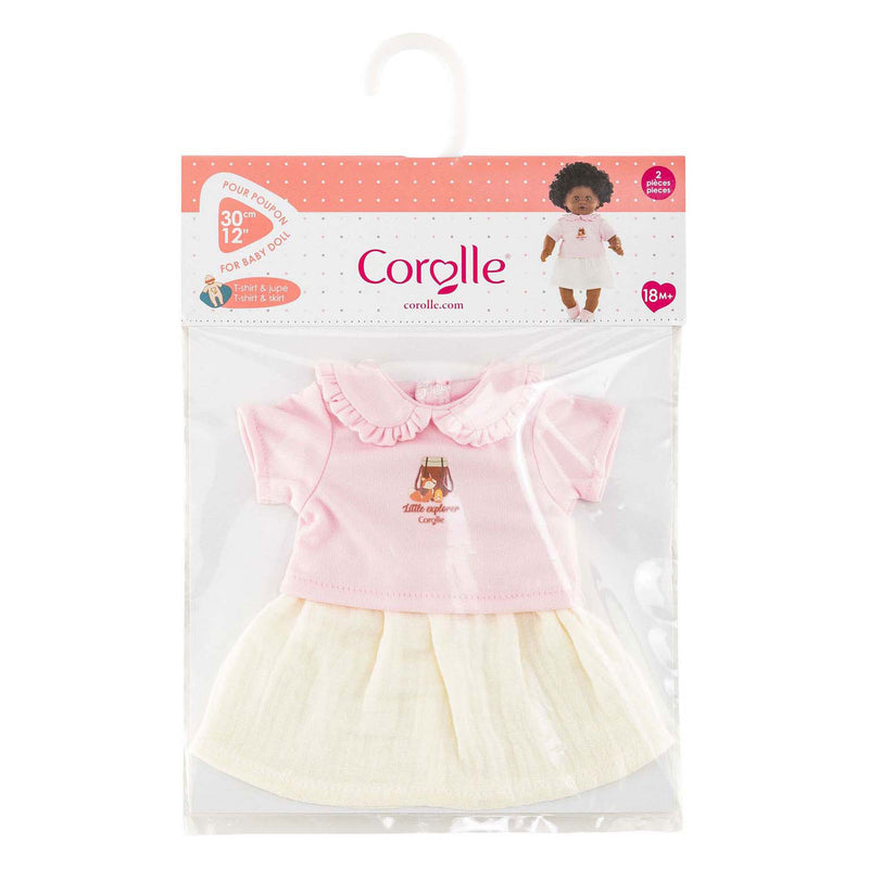 Afbeelding laden in galerijviewer, Corolle t-shirt met jurkje kleine ontdekker - 30cm