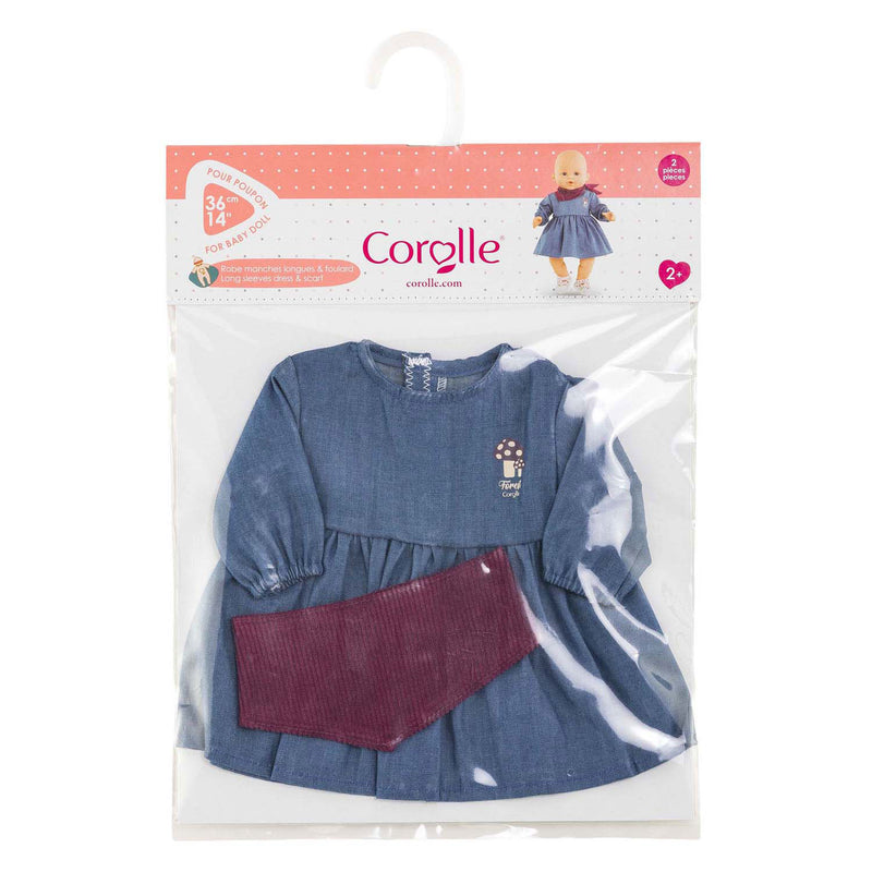 Load image into Gallery viewer, Corolle poppen jeansjurk met sjaal kleine ontdekker - 36cm
