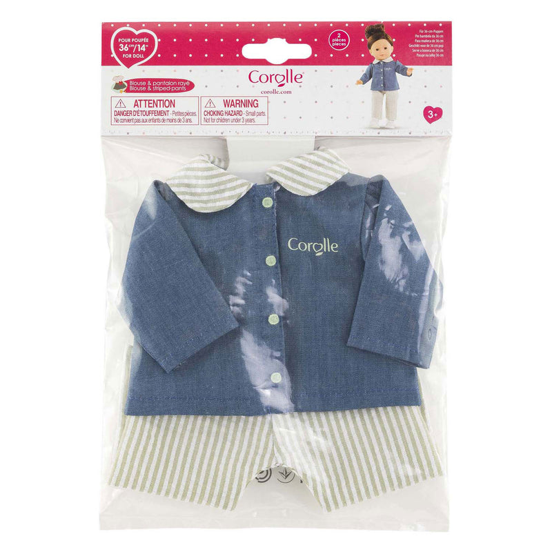 Afbeelding laden in galerijviewer, Corolle ma poppenblouse en broek - 36cm