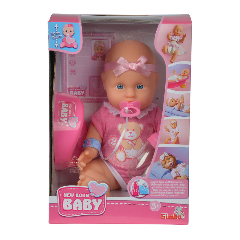 Afbeelding laden in galerijviewer, Simba - new born baby - cute doll - 30cm - drink en plasfunctie - babypop