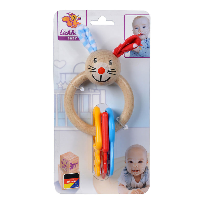 Load image into Gallery viewer, Eichhorn baby houten bijtring konijn