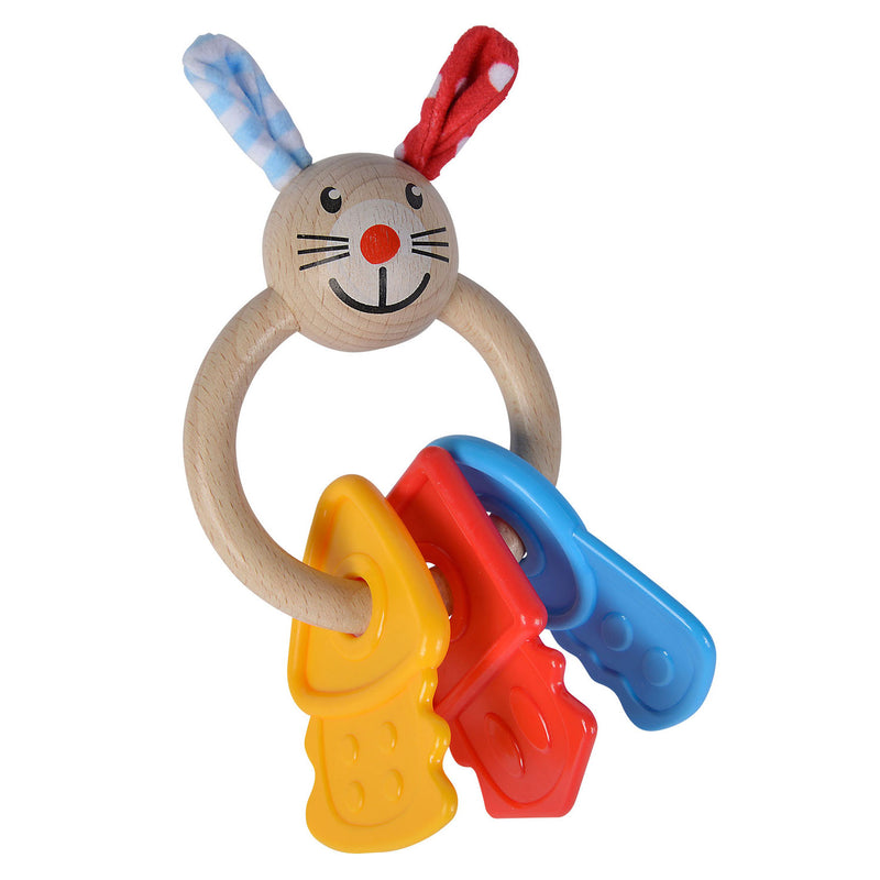 Load image into Gallery viewer, Eichhorn baby houten bijtring konijn