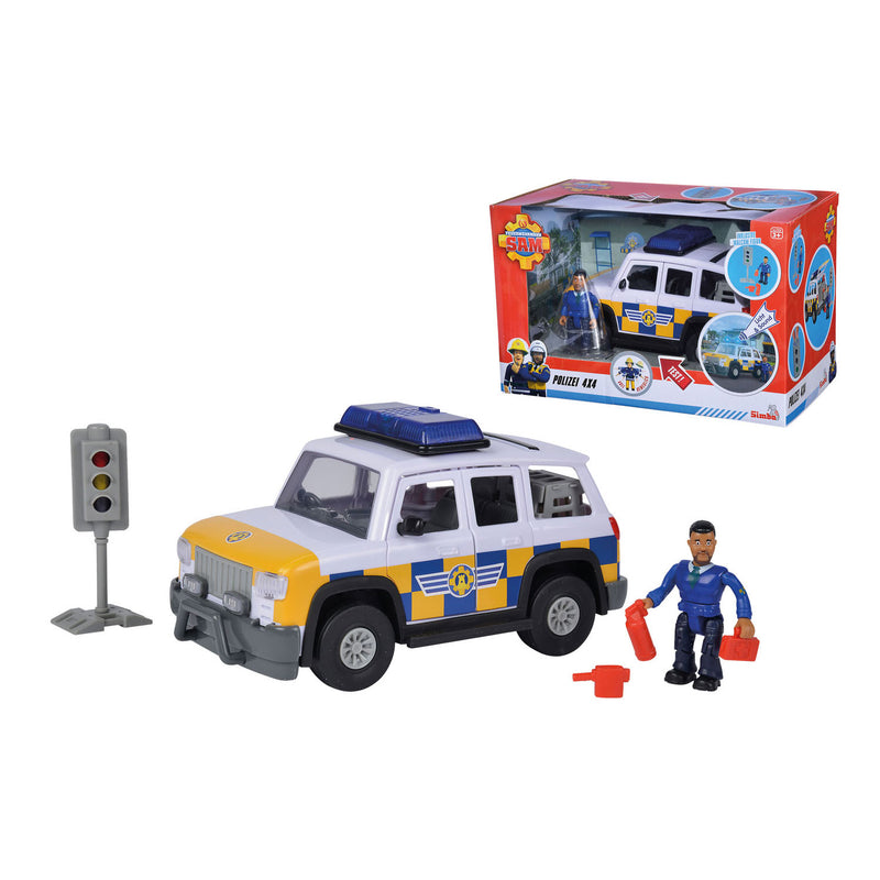 Load image into Gallery viewer, Simba brandweerman sam politie auto 4x4 met figuur