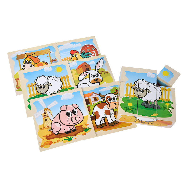 Afbeelding laden in galerijviewer, Eichhorn houten blokpuzzel boerderij fsc gecertificeerd speelgoed.