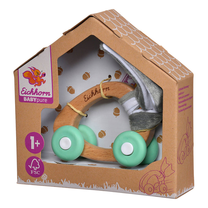 Load image into Gallery viewer, Eichhorn baby houten auto met pluche