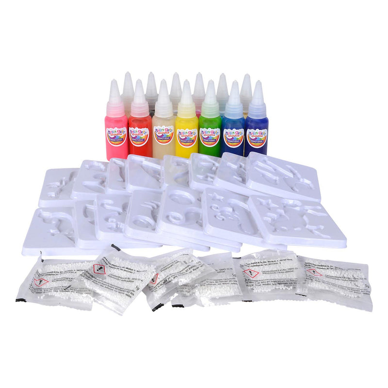 Afbeelding laden in galerijviewer, Simba aqua gelz colossal set, 13 flesjes kleurgel, elk 30ml, 16 mallen, 6x additief, vanaf 8 jaar - hobbypakket