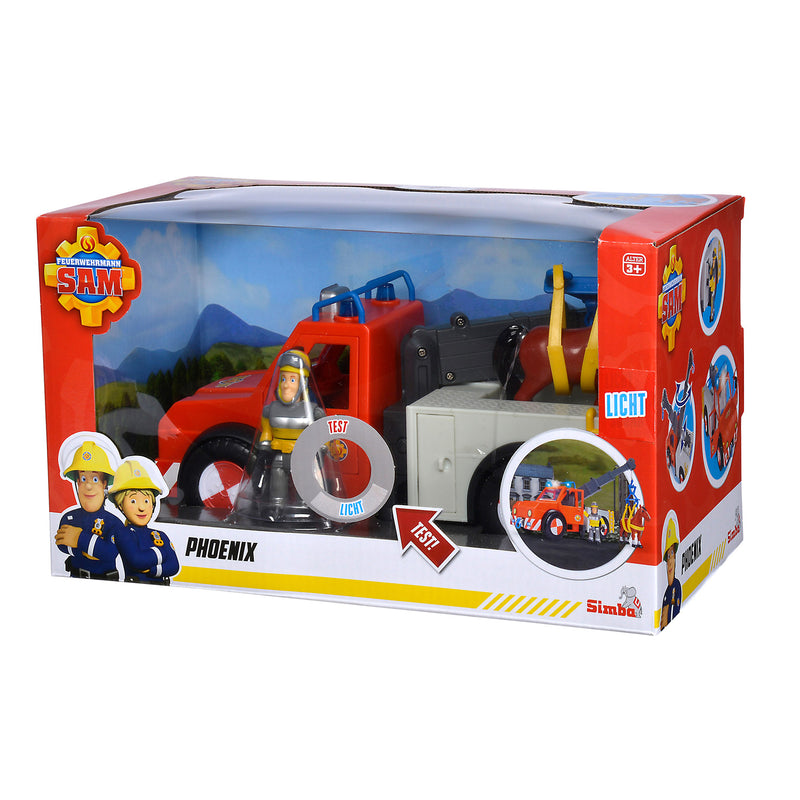 Afbeelding laden in galerijviewer, Simba brandweerman sam phoenix takelwagen speelgoed met paard.