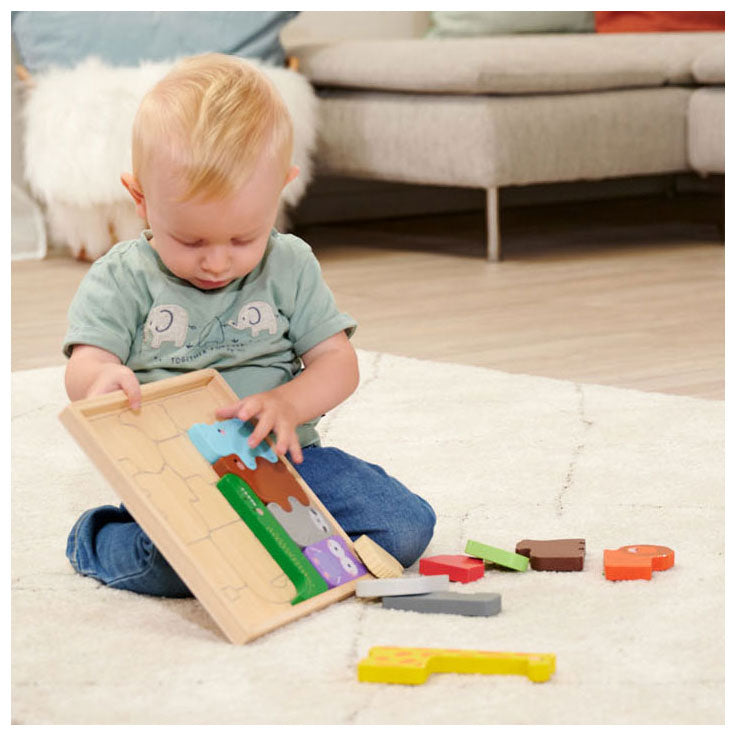 Load image into Gallery viewer, Eichhorn houten dieren vormen in houten box, 14dlg.