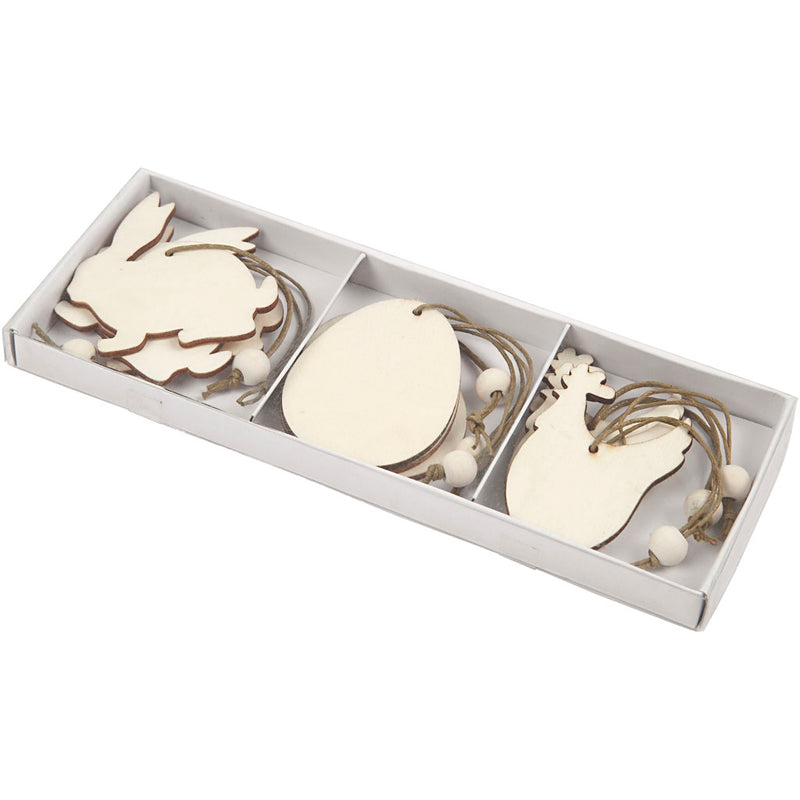 Load image into Gallery viewer, Creativ company https: www.cchobby.nl houten-decoraties-konijn-ei-kip-afm-6-cm-dikte-3-mm-9-stuk-1-doos