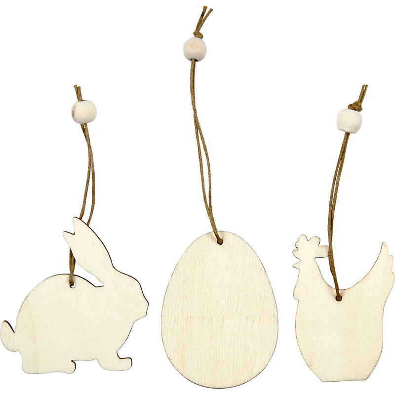 Load image into Gallery viewer, Creativ company https: www.cchobby.nl houten-decoraties-konijn-ei-kip-afm-6-cm-dikte-3-mm-9-stuk-1-doos