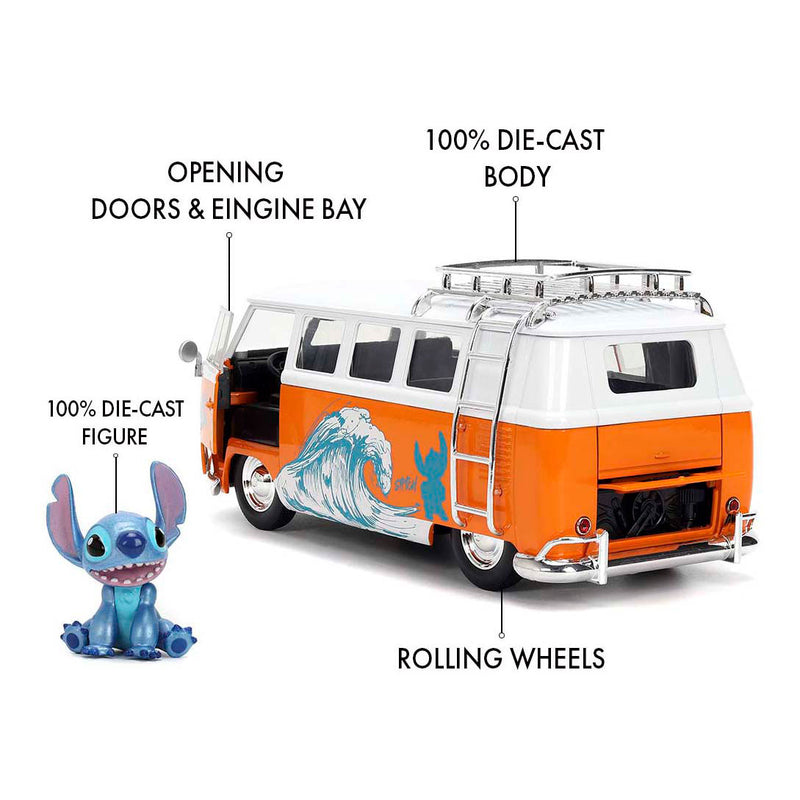 Chargez l'image dans la visionneuse de la galerie, Jada toys - stitch 1961 vw bus 1:24 - 9336340314r01