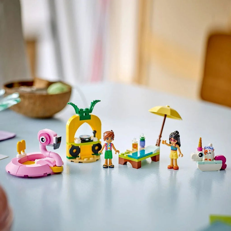 Afbeelding laden in galerijviewer, Lego friends 42658 zwembadfeestje met flamingo en eenhoorn