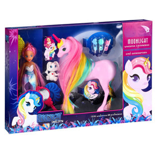 ギャラリービューアに画像をロードする, Moonlight poppenset met paard - poppenset - realistisch paard-figuur - barbie (5715079)