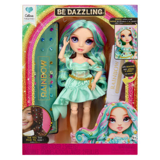 Afbeelding laden in galerijviewer, Rainbow high be dazzling-modepoppen - céline turquoise (groenblauw) met bedazzle-tool en glinsterende strass-steentjes