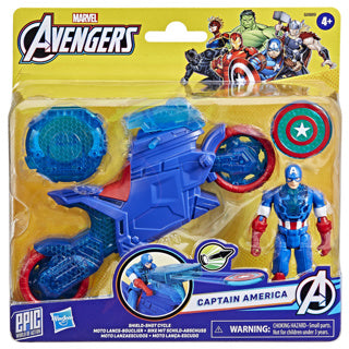 Chargez l'image dans la visionneuse de la galerie, Hasbro marvel avengers epic world of action captain america shield-shot cycle - actiefiguur inclusief speelgoedmotorfiets