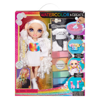Afbeelding laden in galerijviewer, Rainbow high watercolor create modepop - paarse ogen